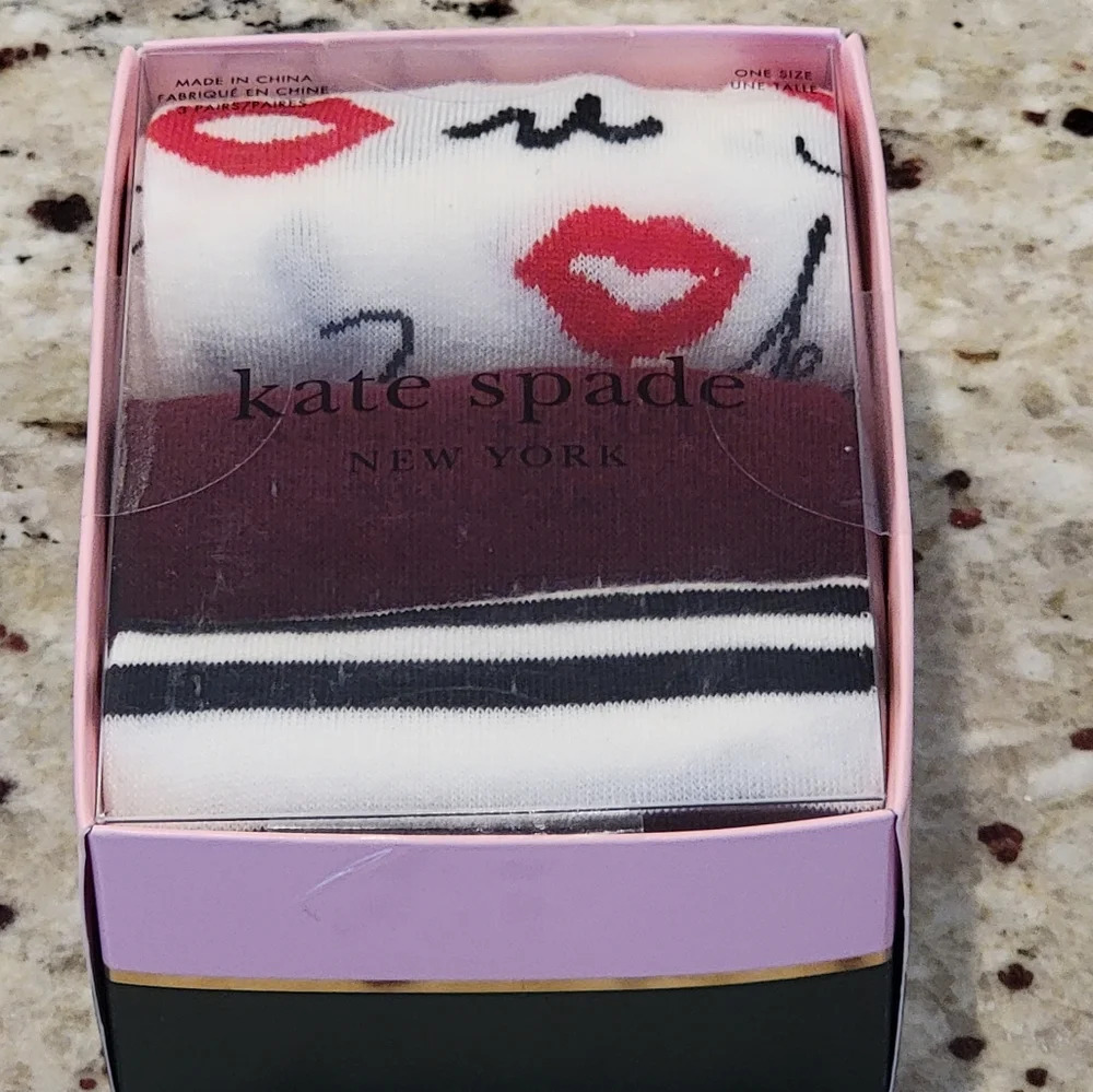Kate Spade Crew Socks 3 Pack NWT - Picture 2 of 4